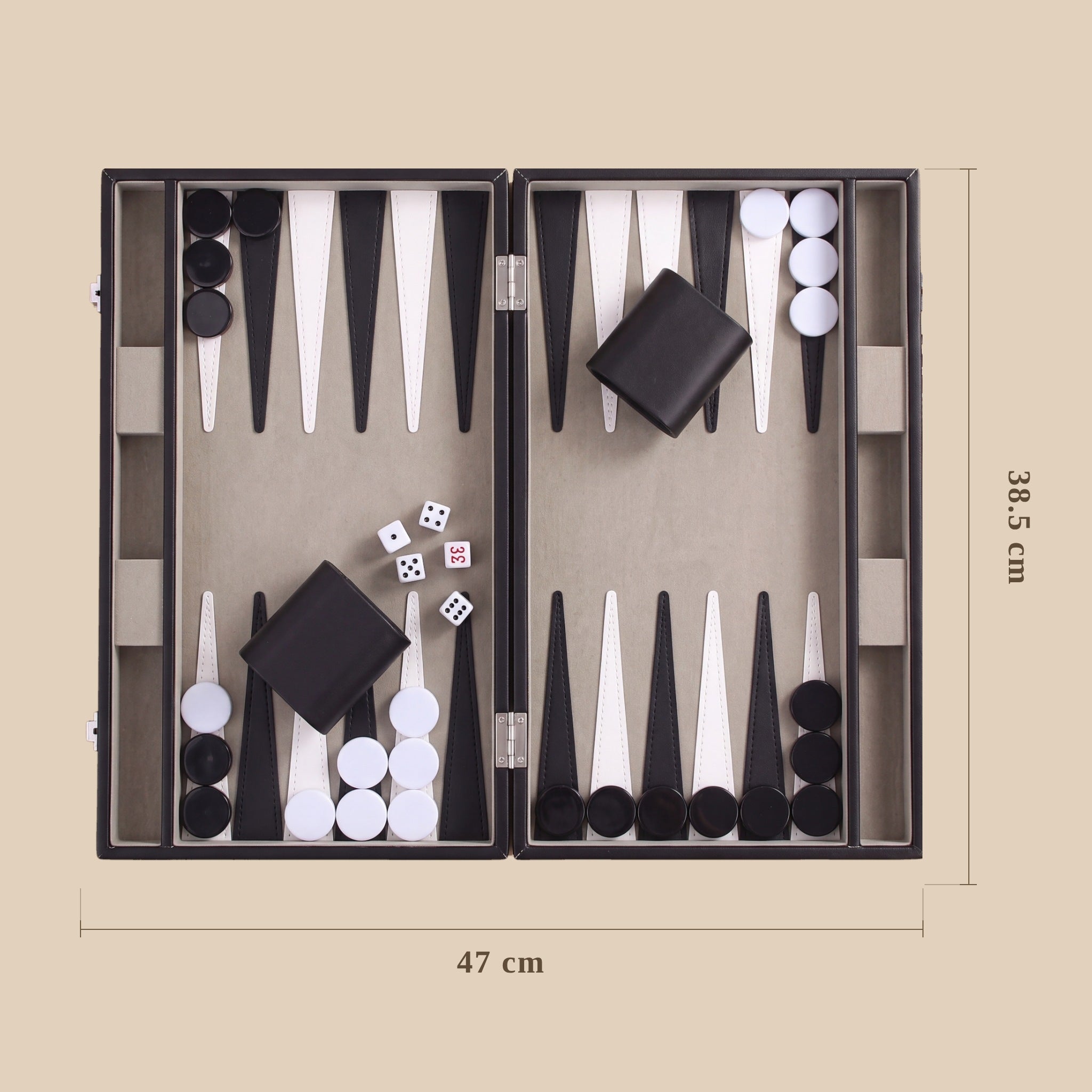 Leather Backgammon — Deep Black