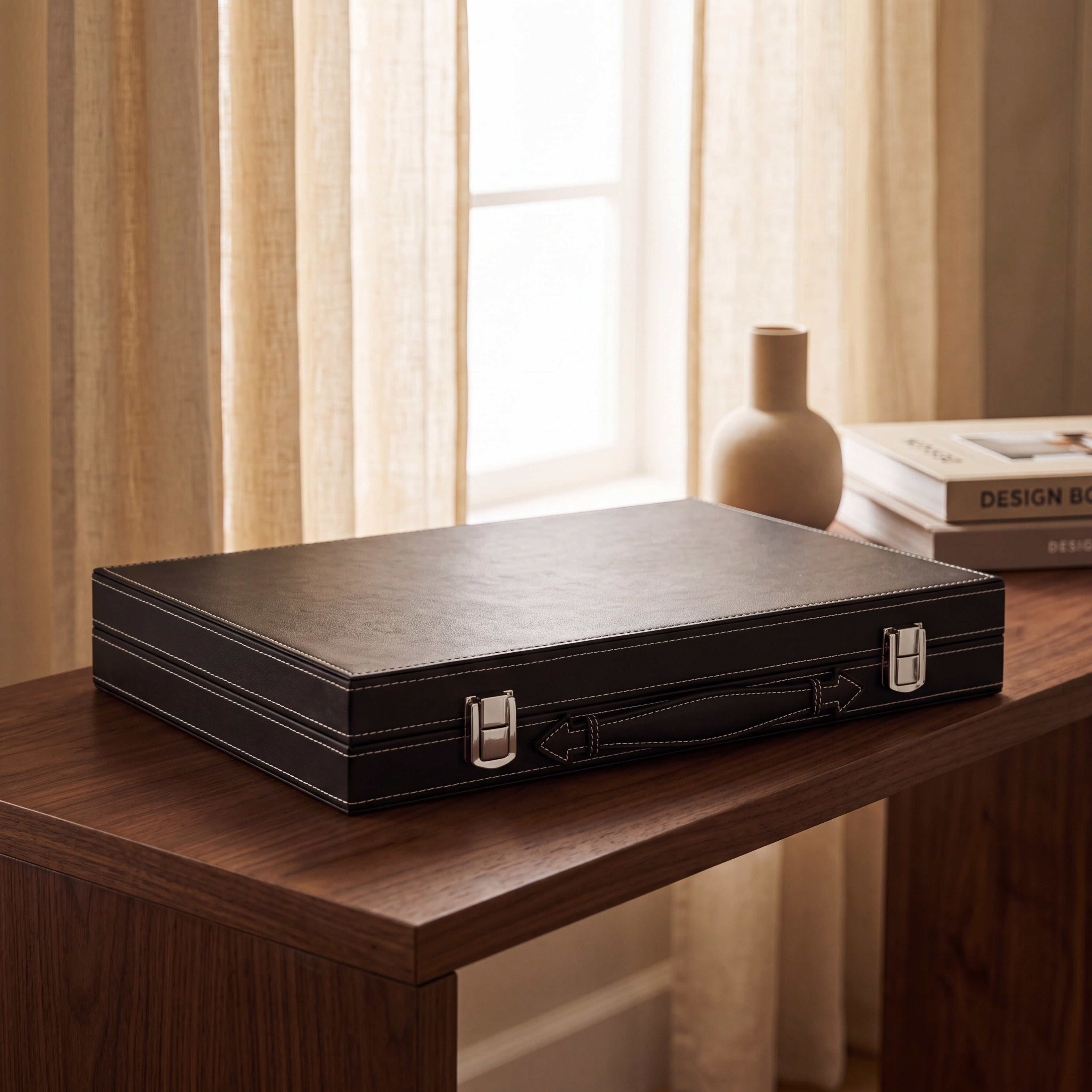 Leather Backgammon — Deep Black
