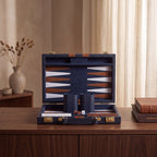 Leather Backgammon — Royal Blue