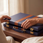 Leather Backgammon — Royal Blue