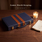 Leather Backgammon — Royal Blue