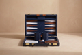 Backgammon Set Leather Royal Blue