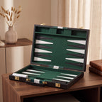 Leather Backgammon — Emerald Green