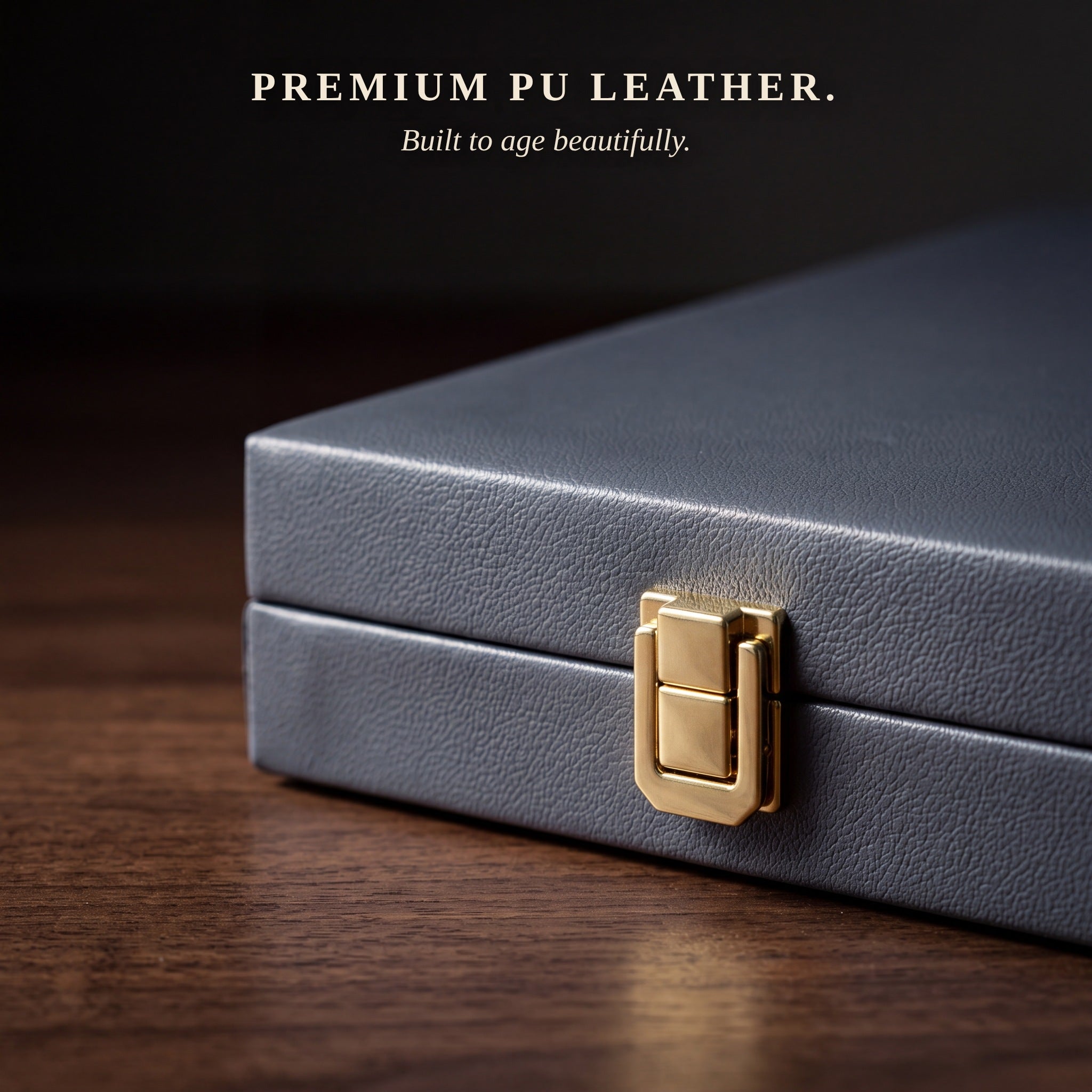 Leather Backgammon — Slate Grey