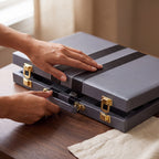 Leather Backgammon — Slate Grey