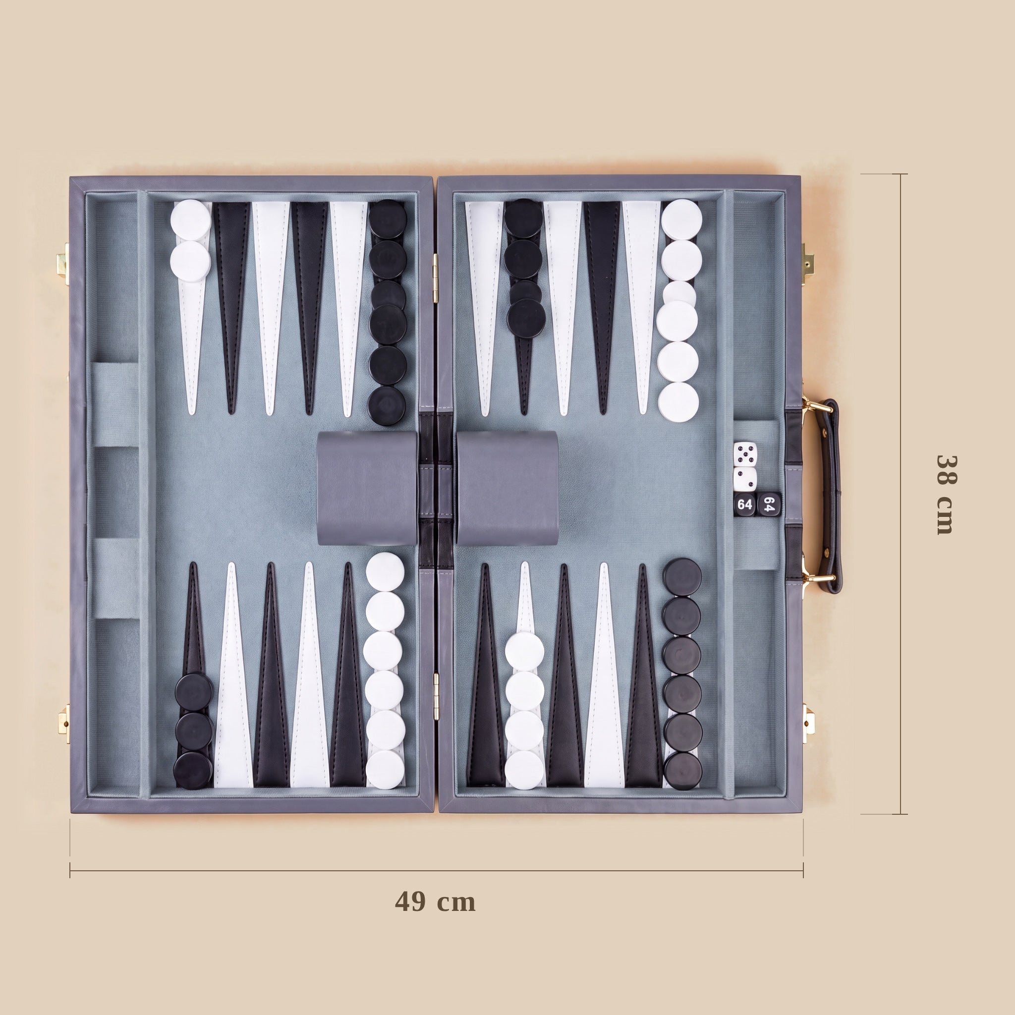 Leather Backgammon — Slate Grey