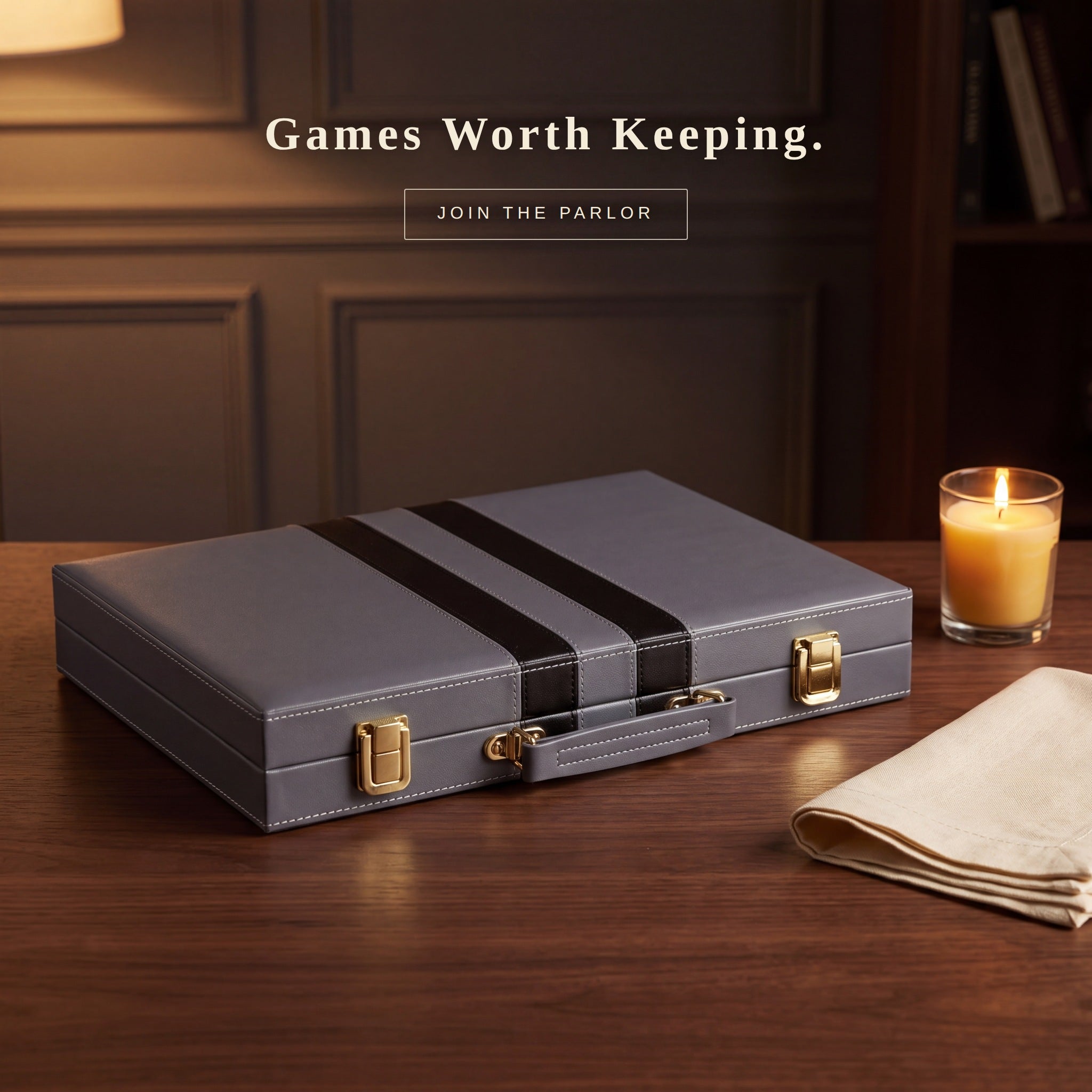 Leather Backgammon — Slate Grey