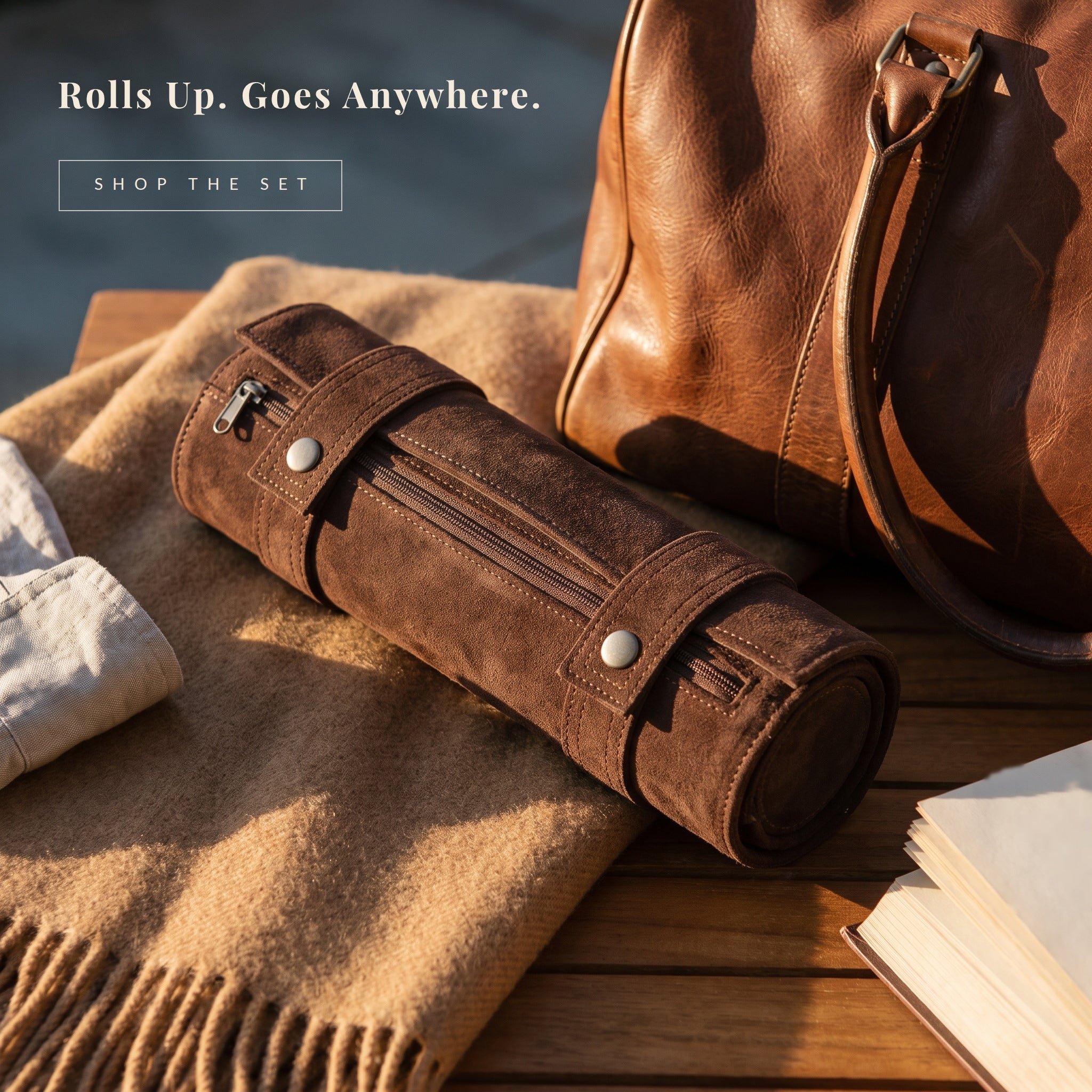 Roll-Up Backgammon — Espresso Brown