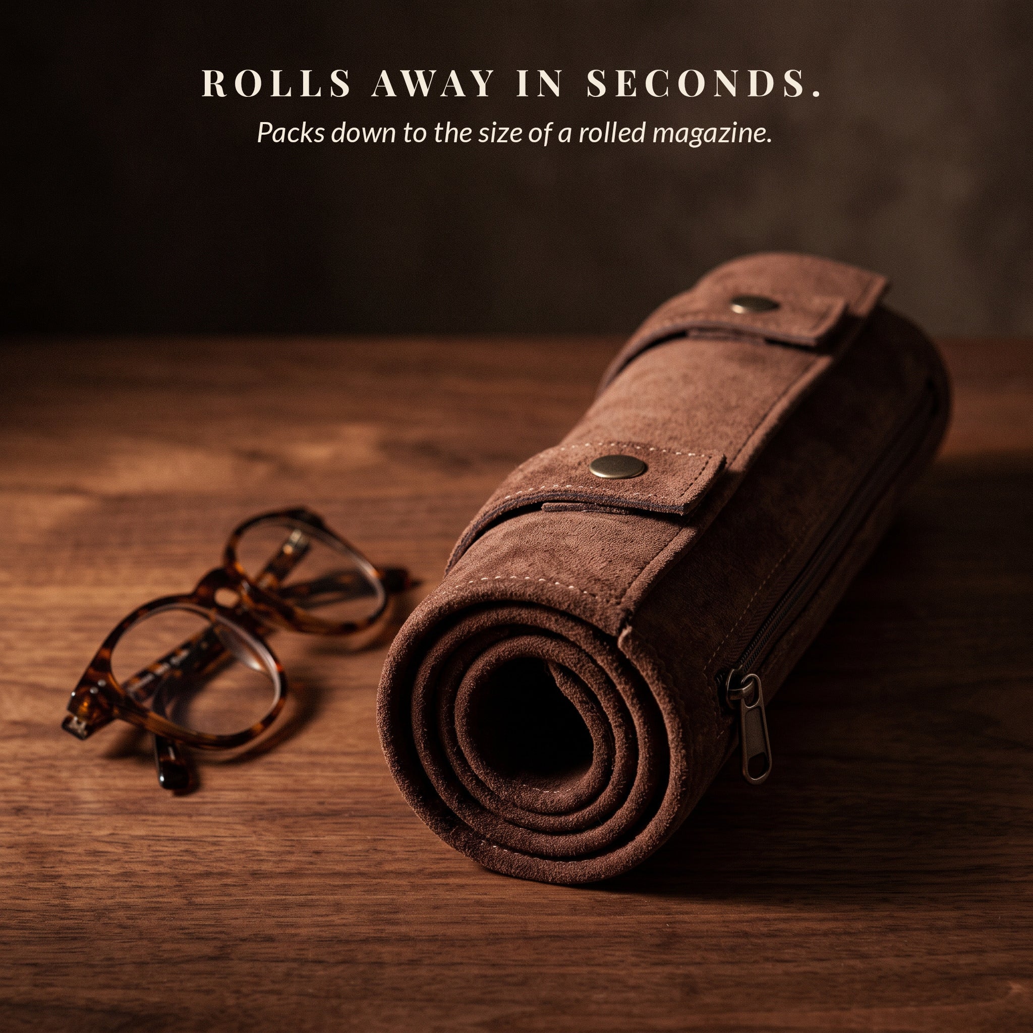Roll-Up Backgammon — Espresso Brown