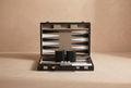 Backgammon Set Leather Deep Black