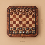 Cabinet Chess Burl dimensions, 30.5 by 30.5 cm seen from above